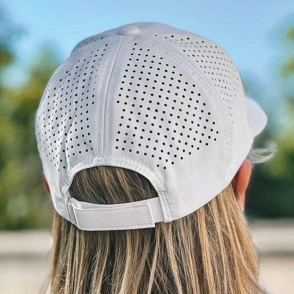 Branded Bills Ames 5-Bar White Curved Performance Hat